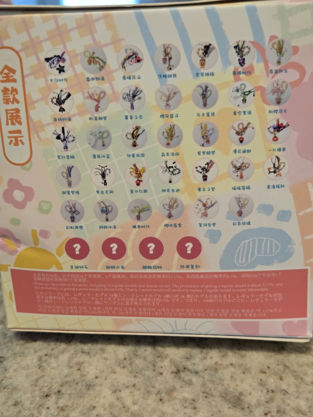 Baby Three Pastel Bunny Keychain Charm - Picture 5 of 5
